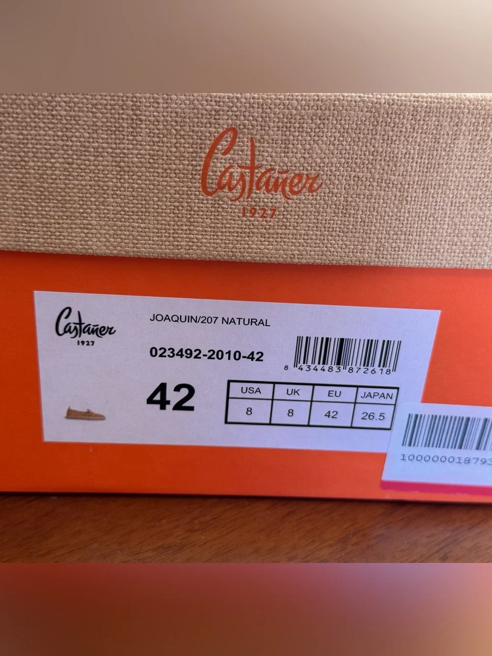 NIB Castañer Joaquin Natural Raffia Espadrille Loafers Men’s 42 US 8